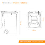 Bote de Basura 120 Lts. / 30 Galones color Verde - Imagen 12