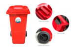 Bote de Basura 240 Lts. / 65 Galones color Rojo - Imagen 4