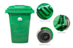 Bote de Plastico 360 Lts. / 95 Galones color Verde - Imagen 4