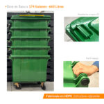 Bote de Basura 660 Lts. / 174 Galones color Verde - Imagen 11