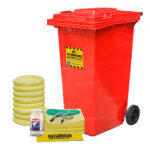 Kit Antiderrames Móvil 65 Galones con Contenedor de Plástico - Líquidos Agresivos HazMat